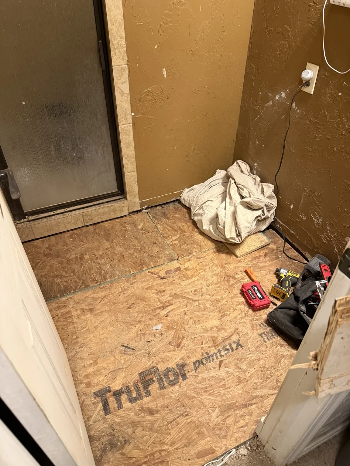 New bathroom subfloor installed