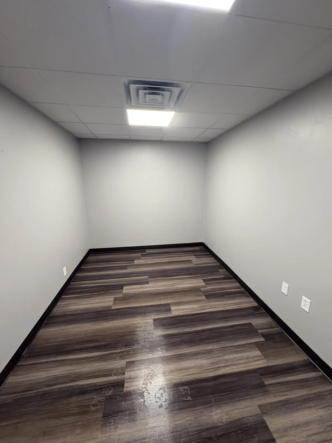 Completed commercial LVP flooring installation