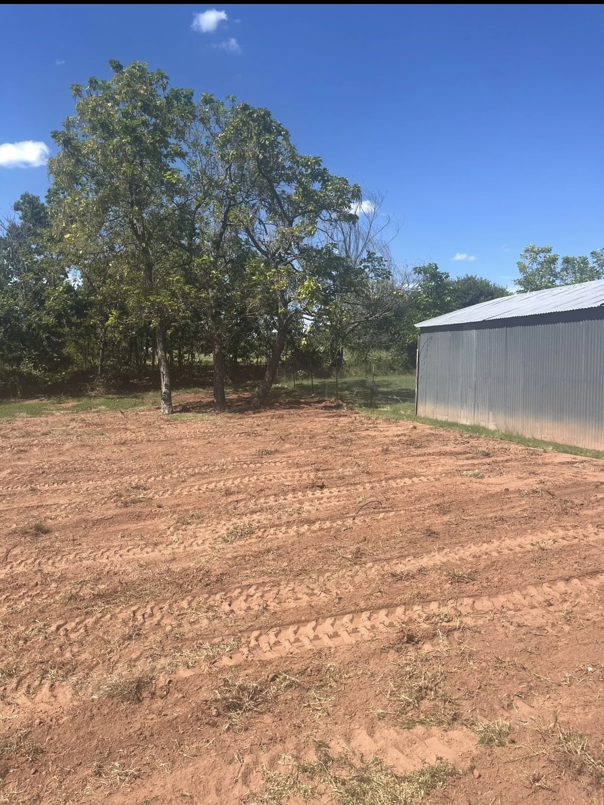 Cleared and graded outdoor project area